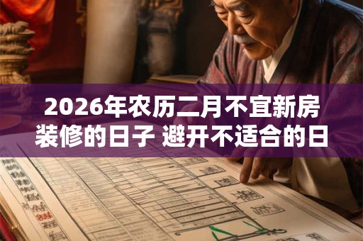 2026年农历二月不宜新房装修的日子 避开不适合的日子 2026年农历二月不宜新房装修的日子 避开不适合的日子
