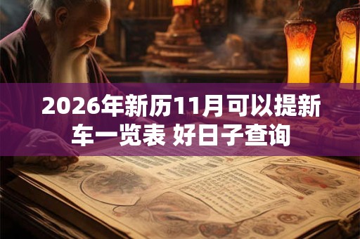 2026年新历11月可以提新车一览表 好日子查询 2026年新历11月可以提新车一览表 好日子查询