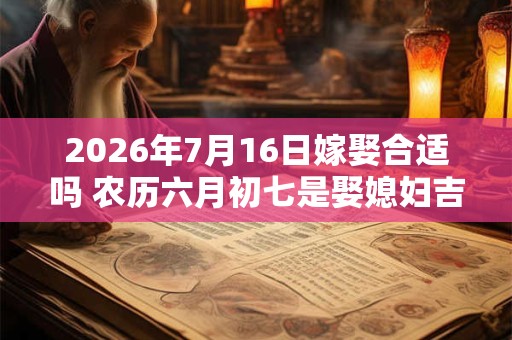 2026年7月16日嫁娶合适吗 农历六月初七是娶媳妇吉日吗