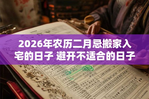 2026年农历二月忌搬家入宅的日子 避开不适合的日子