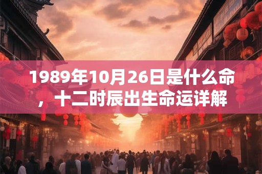 1989年10月26日是什么命，十二时辰出生命运详解