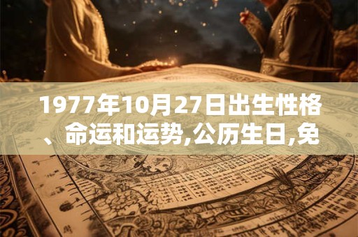 1977年10月27日出生性格、命运和运势,公历生日,免费算命