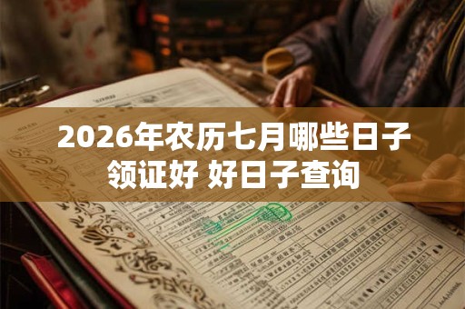 2026年农历七月哪些日子领证好 好日子查询