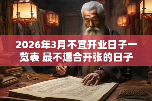 2026年3月不宜开业日子一览表 最不适合开张的日子