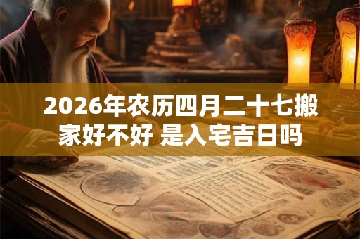 2026年农历四月二十七搬家好不好 是入宅吉日吗