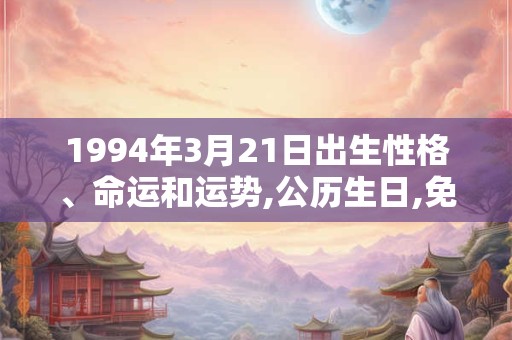 1994年3月21日出生性格、命运和运势,公历生日,免费算命