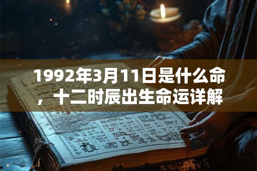 1992年3月11日是什么命,十二时辰出生命运详解 1992年3月11日是什么命,十二时辰出生命运详解