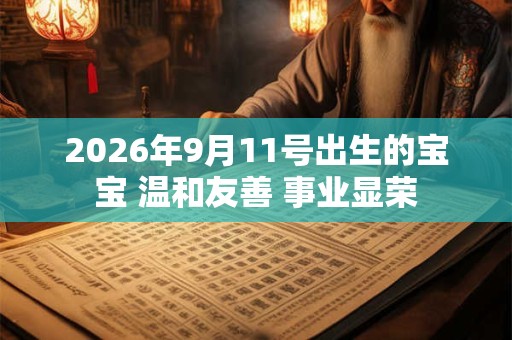 2026年9月11号出生的宝宝 温和友善 事业显荣