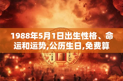 1988年5月1日出生性格、命运和运势,公历生日,免费算命 1988年5月1日出生性格、命运和运势,公历生日,免费算命