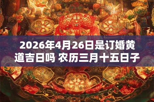 2026年4月26日是订婚黄道吉日吗 农历三月十五日子好吗 2026年4月26日是订婚黄道吉日吗 农历三月十五日子好吗