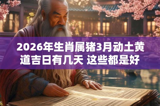2026年生肖属猪3月动土黄道吉日有几天 这些都是好日子