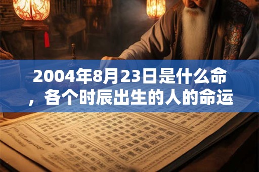 2004年8月23日是什么命,各个时辰出生的人的命运 2004年8月23日是什么命,各个时辰出生的人的命运