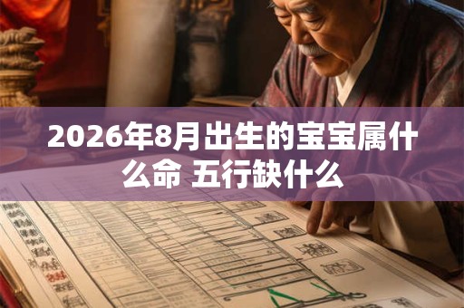 2026年8月出生的宝宝属什么命 五行缺什么