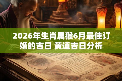 2026年生肖属猴6月最佳订婚的吉日 黄道吉日分析 2026年生肖属猴6月最佳订婚的吉日 黄道吉日分析