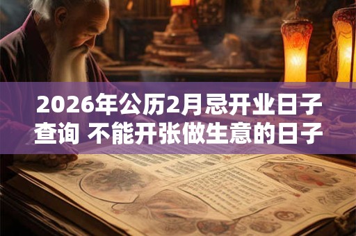 2026年公历2月忌开业日子查询 不能开张做生意的日子