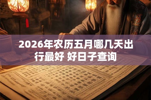 2026年农历五月哪几天出行最好 好日子查询
