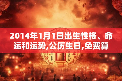 2014年1月1日出生性格、命运和运势,公历生日,免费算命