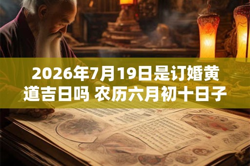 2026年7月19日是订婚黄道吉日吗 农历六月初十日子好吗
