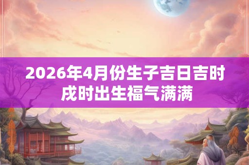 2026年4月份生子吉日吉时 戌时出生福气满满