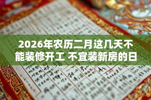 2026年农历二月这几天不能装修开工 不宜装新房的日子 2026年农历二月这几天不能装修开工 不宜装新房的日子