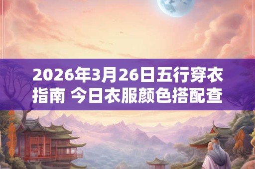 2026年3月26日五行穿衣指南 今日衣服颜色搭配查询 2026年3月26日五行穿衣指南 今日衣服颜色搭配查询