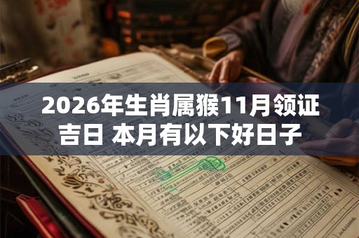 2026年生肖属猴11月领证吉日 本月有以下好日子 2026年生肖属猴11月领证吉日 本月有以下好日子