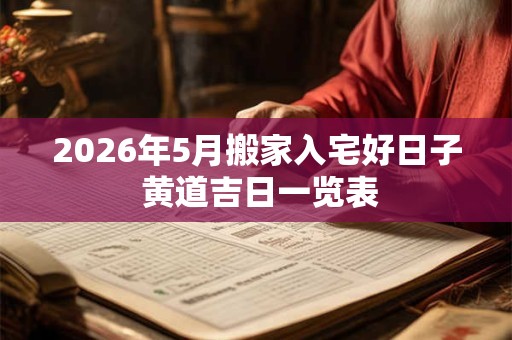 2026年5月搬家入宅好日子 黄道吉日一览表 2026年5月搬家入宅好日子 黄道吉日一览表