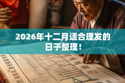 2026年十二月适合理发的日子整理! 2026年十二月适合理发的日子整理!