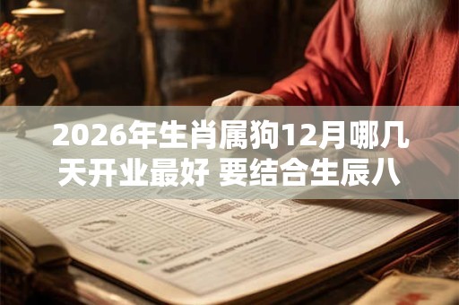 2026年生肖属狗12月哪几天开业最好 要结合生辰八字 2026年生肖属狗12月哪几天开业最好 要结合生辰八字