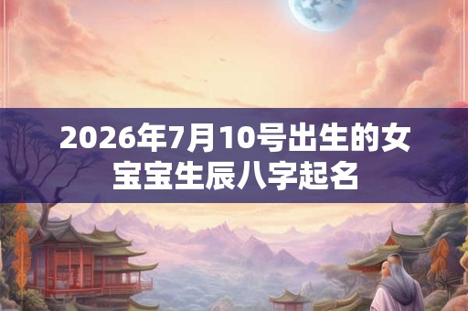 2026年7月10号出生的女宝宝生辰八字起名 2026年7月10号出生的女宝宝生辰八字起名