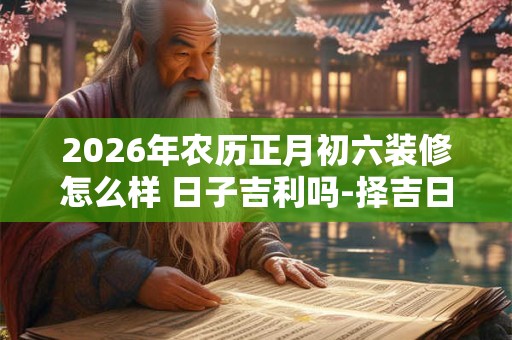 2026年农历正月初六装修怎么样 日子吉利吗-择吉日网 2026年农历正月初六装修怎么样 日子吉利吗-择吉日网