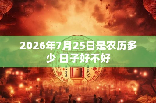 2026年7月25日是农历多少 日子好不好 2026年7月25日是农历多少 日子好不好