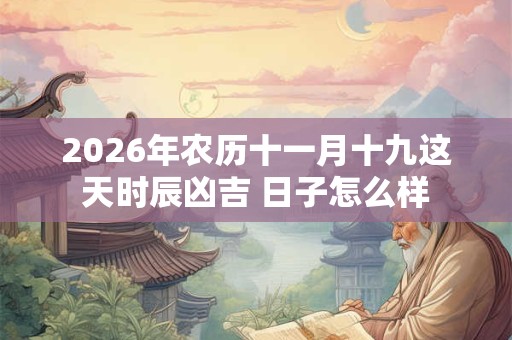 2026年农历十一月十九这天时辰凶吉 日子怎么样