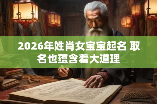 2026年姓肖女宝宝起名 取名也蕴含着大道理