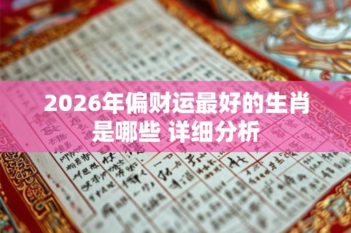 2026年偏财运最好的生肖是哪些 详细分析 2026年偏财运最好的生肖是哪些 详细分析