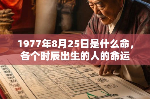 1977年8月25日是什么命,各个时辰出生的人的命运 1977年8月25日是什么命,各个时辰出生的人的命运