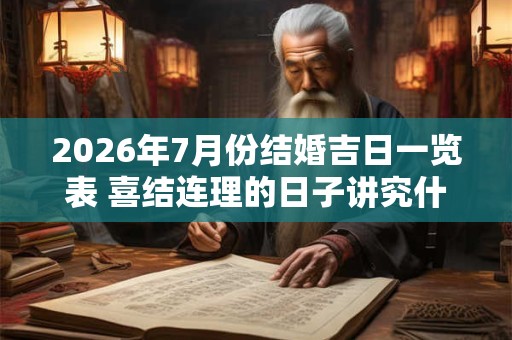 2026年7月份结婚吉日一览表 喜结连理的日子讲究什么 2026年7月份结婚吉日一览表 喜结连理的日子讲究什么