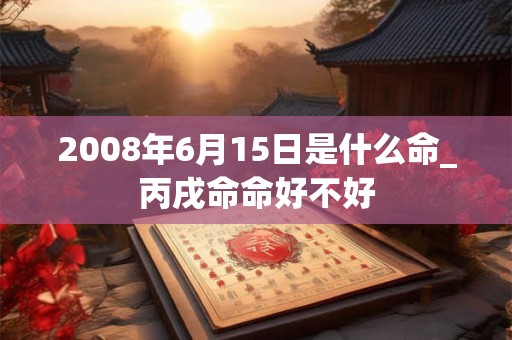 2008年6月15日是什么命_丙戌命命好不好
