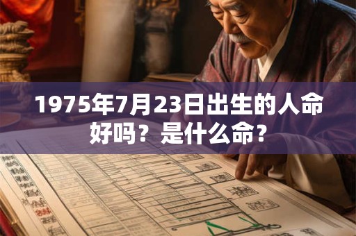 1975年7月23日出生的人命好吗？是什么命？
