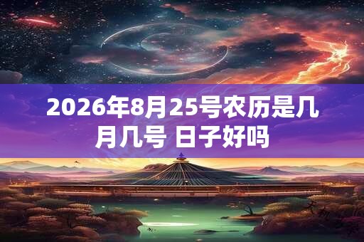 2026年8月25号农历是几月几号 日子好吗