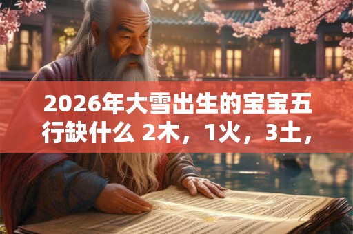 2026年大雪出生的宝宝五行缺什么 2木，1火，3土，0金，2水