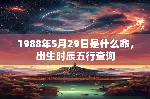 1988年5月29日是什么命，出生时辰五行查询
