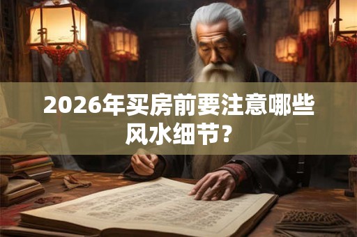 2026年买房前要注意哪些风水细节？