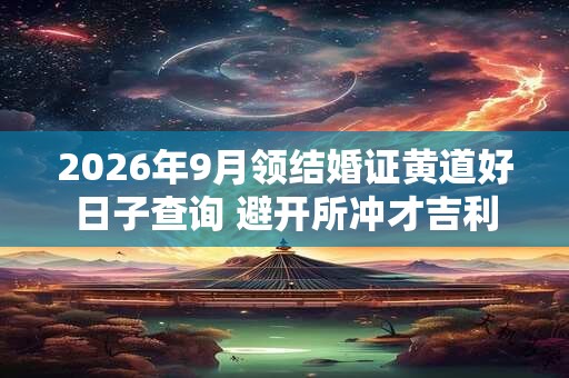 2026年9月领结婚证黄道好日子查询 避开所冲才吉利 2026年9月领结婚证黄道好日子查询 避开所冲才吉利