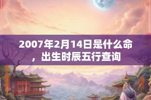 2007年2月14日是什么命,出生时辰五行查询 2007年2月14日是什么命,出生时辰五行查询