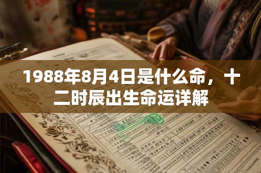 1988年8月4日是什么命,十二时辰出生命运详解 1988年8月4日是什么命,十二时辰出生命运详解