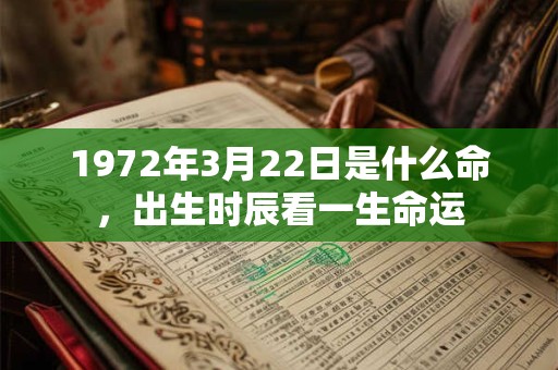 1972年3月22日是什么命，出生时辰看一生命运