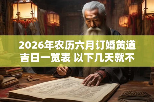 2026年农历六月订婚黄道吉日一览表 以下几天就不错