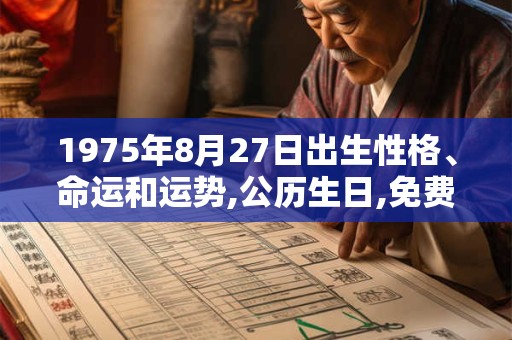 1975年8月27日出生性格、命运和运势,公历生日,免费算命