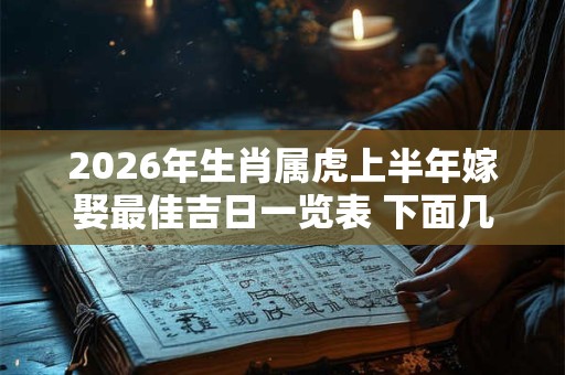 2026年生肖属虎上半年嫁娶最佳吉日一览表 下面几天很不错 2026年生肖属虎上半年嫁娶最佳吉日一览表 下面几天很不错